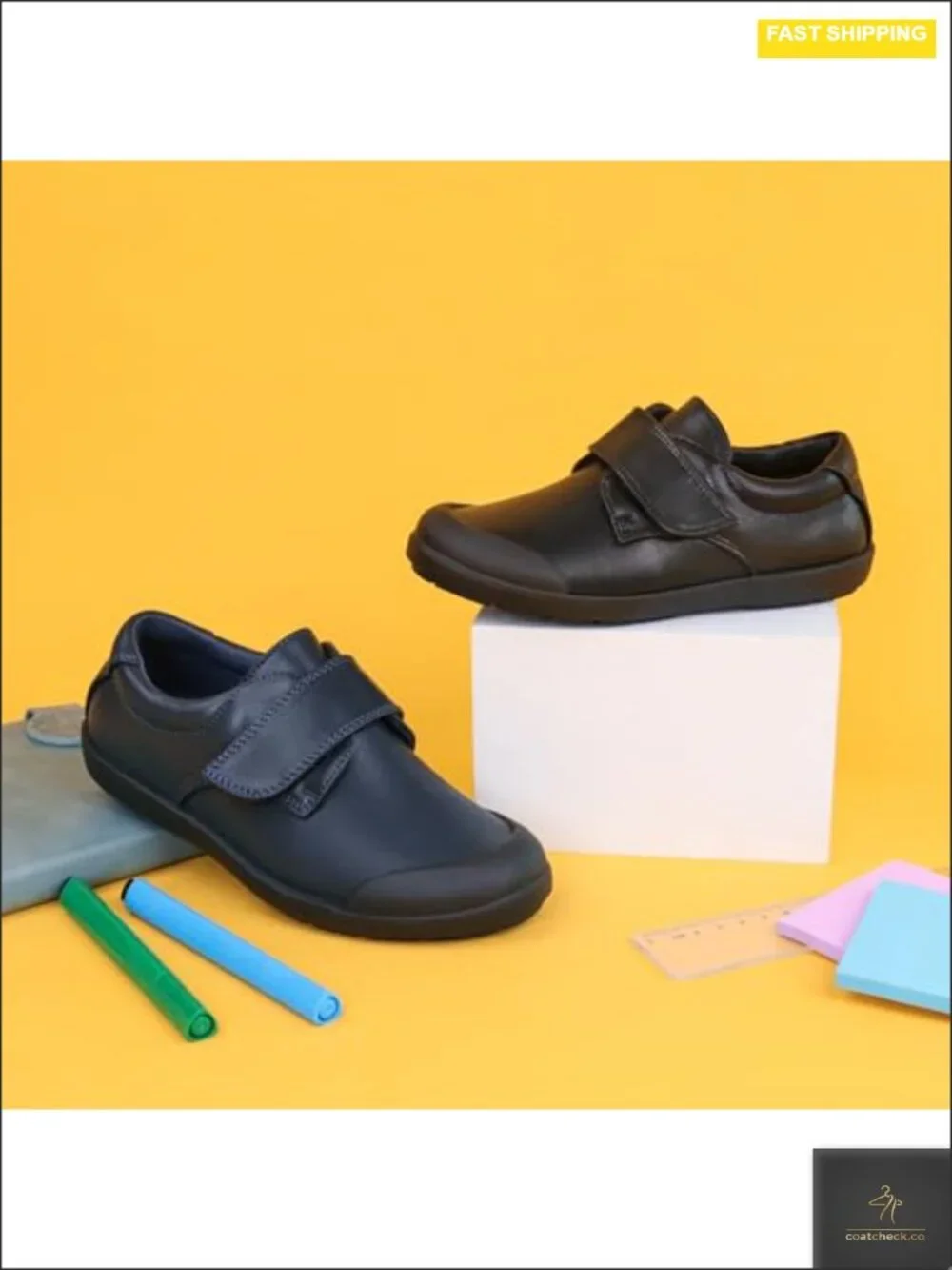 Boys' Strap School Uniform Shoes Durable Casual Dress Sneaker
